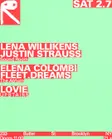 Lena Willikens + Justin Strauss / Elena Colombi + fleet.dreams / Lovie EDM news from EDMDanceDirectory.com Lena Willikens + Justin Strauss / Elena Colombi + fleet.dreams / Lovie EDM news from EDMDanceDirectory.com