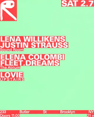 Lena Willikens + Justin Strauss / Elena Colombi + fleet.dreams / Lovie at public records