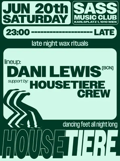 Housetiere with Dani Lewis - EDM event at SASS Music Club in Vienna