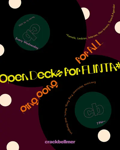 OPEN DECK FOR FLINTA* - PING PONG FOR ALL - EDM event at Crack Bellmer in Berlin