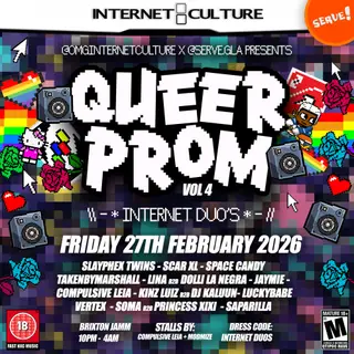 #QUEERPROM4 - internet duos // omginternetculture x serve.gla presents queer prom <3 at Brixton Jamm