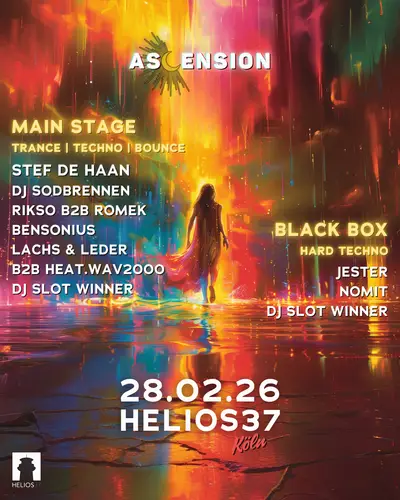 Ascension with Stef de Haan, DJ SODBRENNEN, Rikso B2B Romek, Jester - EDM event at Helios37 in Dubai