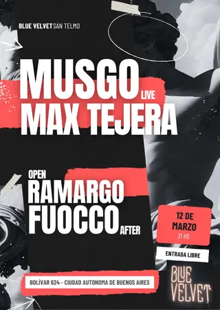 Fuocco's NIGHT feat. MUSGO, MAX TEJERA y RAMARGO at Blue Velvet Bar de Copas