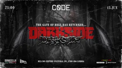 C0DE - DARKSIDE — HARD EDITION with ZKU (PORTUGAL DEBUT) - EDM event at República Da Música in Lisbon