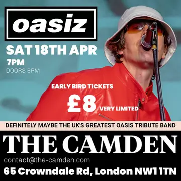 OASIZ – The UK's Greatest Oasis Tribute Live at The Camden OASIZ – The UK's Greatest Oasis Tribute Live at The Camden