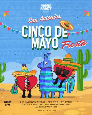 Cinco De Mayo on Houston-Latin Reggaeton Party at Lower East Side NYC at San Antonios