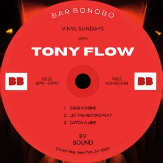 Vinyl Sundays: Tony Flow at Bar Bonobo Vinyl Sundays: Tony Flow at Bar Bonobo