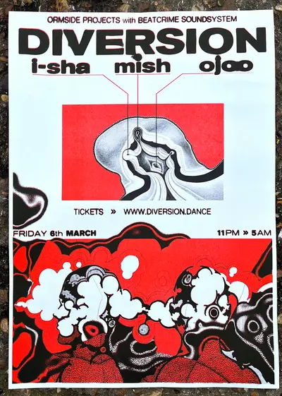 DIVERSION with ojoo, i-sha + mish on Beatcrime soundsystem - EDM event at Ormside Projects in London