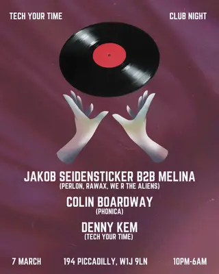 Tech Your Time with Jakob Seidensticker b2b Melina, Colin Boardway & Denny Kem at 194 Piccadilly Tech Your Time with Jakob Seidensticker b2b Melina, Colin Boardway & Denny Kem at 194 Piccadilly