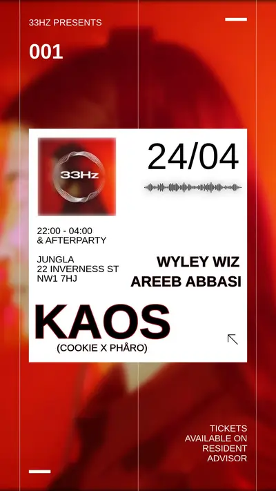 33Hz - Tech House, Deep House & Minimal Tech All Night Long 33Hz - Tech House, Deep House & Minimal Tech All Night Long - EDM event at Jungla London in London