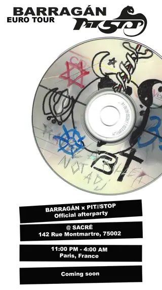 BARRAGÁN X PIT//STOP at Sacré BARRAGÁN X PIT//STOP at Sacré