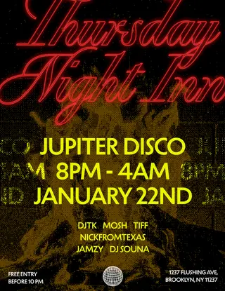 Thursday Night Inn at Jupiter Disco