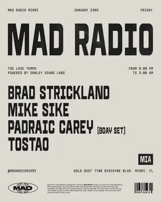 THE LOVE TEMPO: BRAD STRICKLAND, MIKE SIKE, Padraic Carey, Tostao at Mad Radio Miami