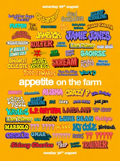 Appetite On The Farm 2026 - Bank Holiday - EDM event at Kelvedon Hall in London