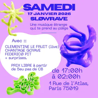 SLØWRAVE - 17.01.26 avec Federico Pit, Clementine le fruit & many more at Aux Bons Amis - Chez Kiki
