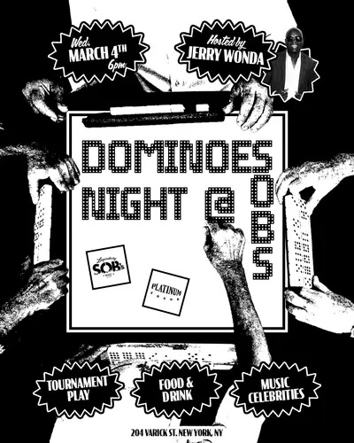 Dominoes Night with Jerry Wonda - EDM event at SOBs in New York City
