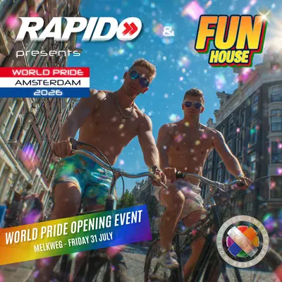 RAPIDO x FunHouse - Our World Pride Opening - EDM event at Melkweg in Amsterdam