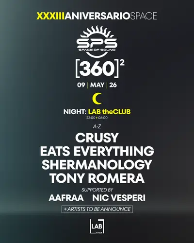  Space of Sound 33 ANIVERSARIO - THE 360 CLUB - [NIGHT] at LAB - EDM event at LAB theCLUB in Madrid