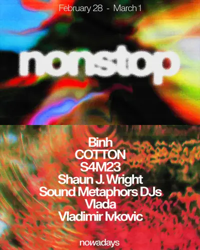 Nonstop: Binh, cotton, S4M23, Shaun J. Wright, Sound Metaphor DJs, Vlada, Vladimir Ivkovic - EDM event at Nowadays in New York