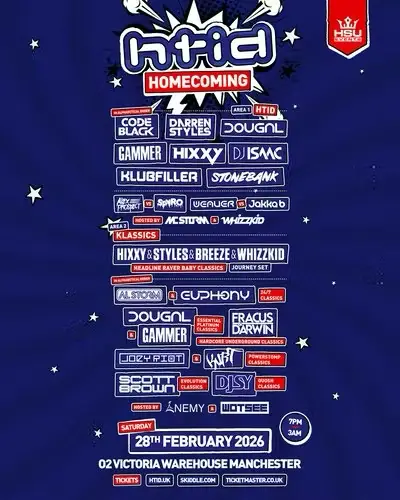 HTID UK 2026 - The Homecoming - EDM event at 02 Victoria Warehouse in Manchester