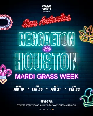 Mardi Gras Reggaeton on Houston - Latin & Reggaeton Party NYC at San Antonios