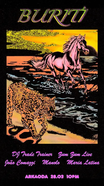Buriti • Maria Latina, Manolo, DJ Trade Trainer and Zum Zum live Buriti • Maria Latina, Manolo, DJ Trade Trainer and Zum Zum live - EDM event at arkaoda Berlin in Berlin