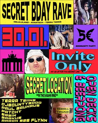 Secret Bday Rave at TBA - 52.5355429,13.3463787