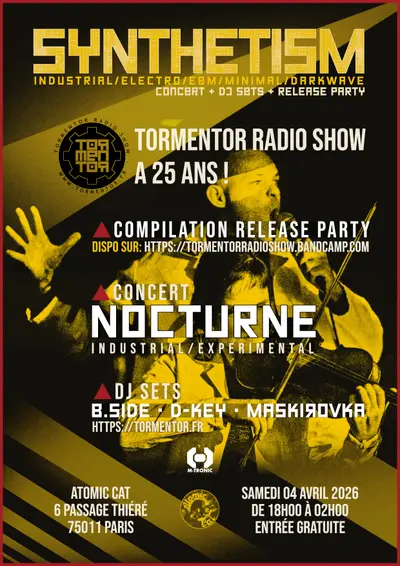 SYNTHETISM #02: Nocturne ✜ B-Side ✜ D.Key ✜ Maskirovka SYNTHETISM #02: Nocturne ✜ B-Side ✜ D.Key ✜ Maskirovka - EDM event at Atomic Cat Bar in Paris
