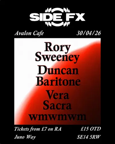 Rory Sweeney for SIDEFXAUDIO - EDM event at Avalon Cafe Bermondsey in London