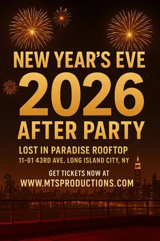 Lost in Paradise Rooftop New Year's Eve 2026 After Party at Lost in Paradise Rooftop
