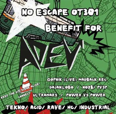No Escape OT301: Benefit for ADEV - EDM event at OT301 in Amsterdam