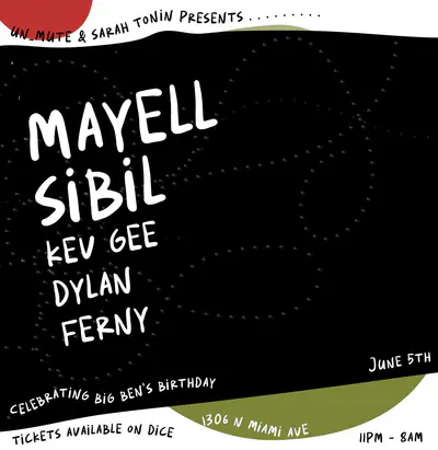 Mayell & Sibil By Un_Mute & Sarah Tonin - EDM event at Paraiso Estereo in Miami