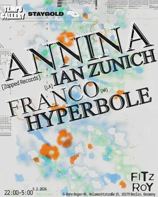 TEMPO GALLERY x STAY GOLD presents: Annina, Ian Zunich, Hyperbole & Franco (ar) at Fitzroy