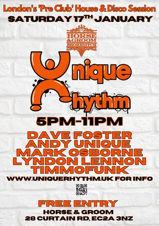 Unique Rhythm Jan daytime party at The Horse & Groom