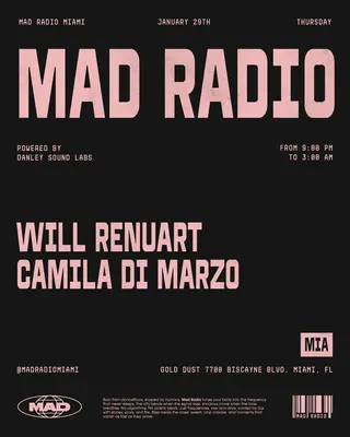 Will Renuart, CAMILA DI MARZO at Mad Radio Miami