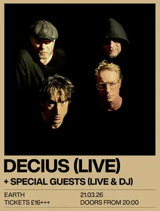 Decius (Live), Dame Area (Live), Special Guests Tba at EartH Decius (Live), Dame Area (Live), Special Guests Tba at EartH