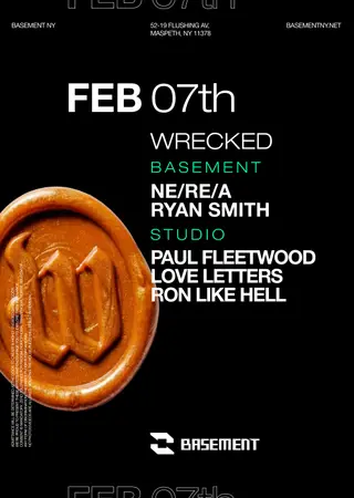 WRECKED: Ne/Re/A / Ryan Smith / Paul Fleetwood / Love Letters / Ron Like Hell at BASEMENT