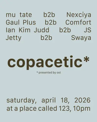 copacetic: mu tate b2b NEXCYIA, Gaul Plus b2b Comfort, Ian Kim Judd b2b JS, Jetty b2b Swaya - EDM event at TBA - Secret Location in New York City