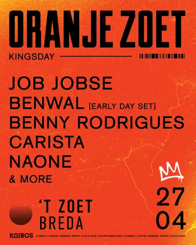 Oranje Zoet Kingsday - EDM event at ‘T Zoet Breda in Breda
