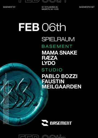 SPIELRAUM: Mama Snake / RÆZA / LYDO / Pablo Bozzi / Faustin / Meilgaarden at BASEMENT