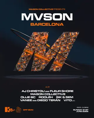 MVSON OFFBCN: AJ Christou b2b Fleur Shore, Mason Collective, Ollie BC, Rooléh, Sik&Sem, at Ku Barcelona