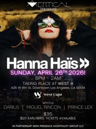VERTICAL presents: Hanna Hais at West Eight VERTICAL presents: Hanna Hais at West Eight