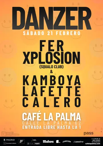 DANZER: FER XPLOSION + KAMBOYA + LAFETTE + CALERO at Cafe La Palma DANZER: FER XPLOSION + KAMBOYA + LAFETTE + CALERO at Cafe La Palma