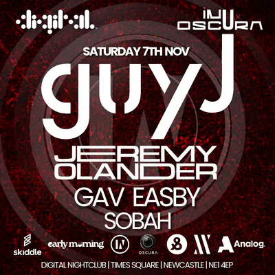 inU x OSCURA (Guy J & Jeremy Olander) inU x OSCURA (Guy J & Jeremy Olander) - EDM event at Digital in Newcastle