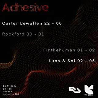 Adhesive presents: Carter Lewallen, Rockford, Finthehuman, Luca & Sol at TBA - The Goose
