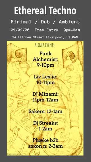 Ethereal Techno (Minimal / Dub / Ambient) - (Free Entry) at 24 Kitchen Street Green Room Ethereal Techno (Minimal / Dub / Ambient) - (Free Entry) at 24 Kitchen Street Green Room