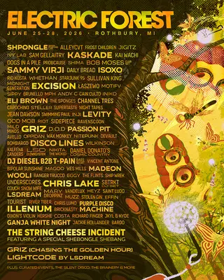 Electric Forest Releases Massive Phase 1 Lineup For 2026 - EDM news article